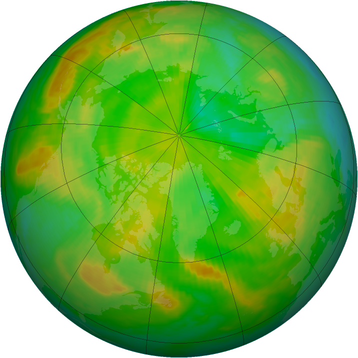 Arctic ozone map for 28 June 1984